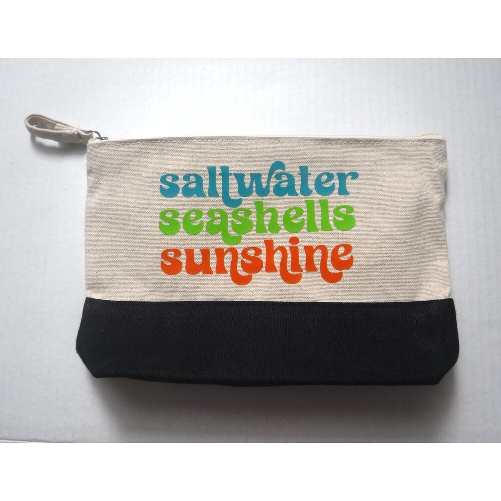 Canvas Make-up / Toiletry Bag Beach Theme